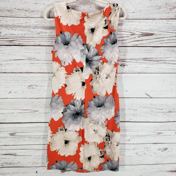 Calvin Klein Women's Floral Ruched Faux Wrap Sleeveless Dress Size Medium - Picture 12 of 14
